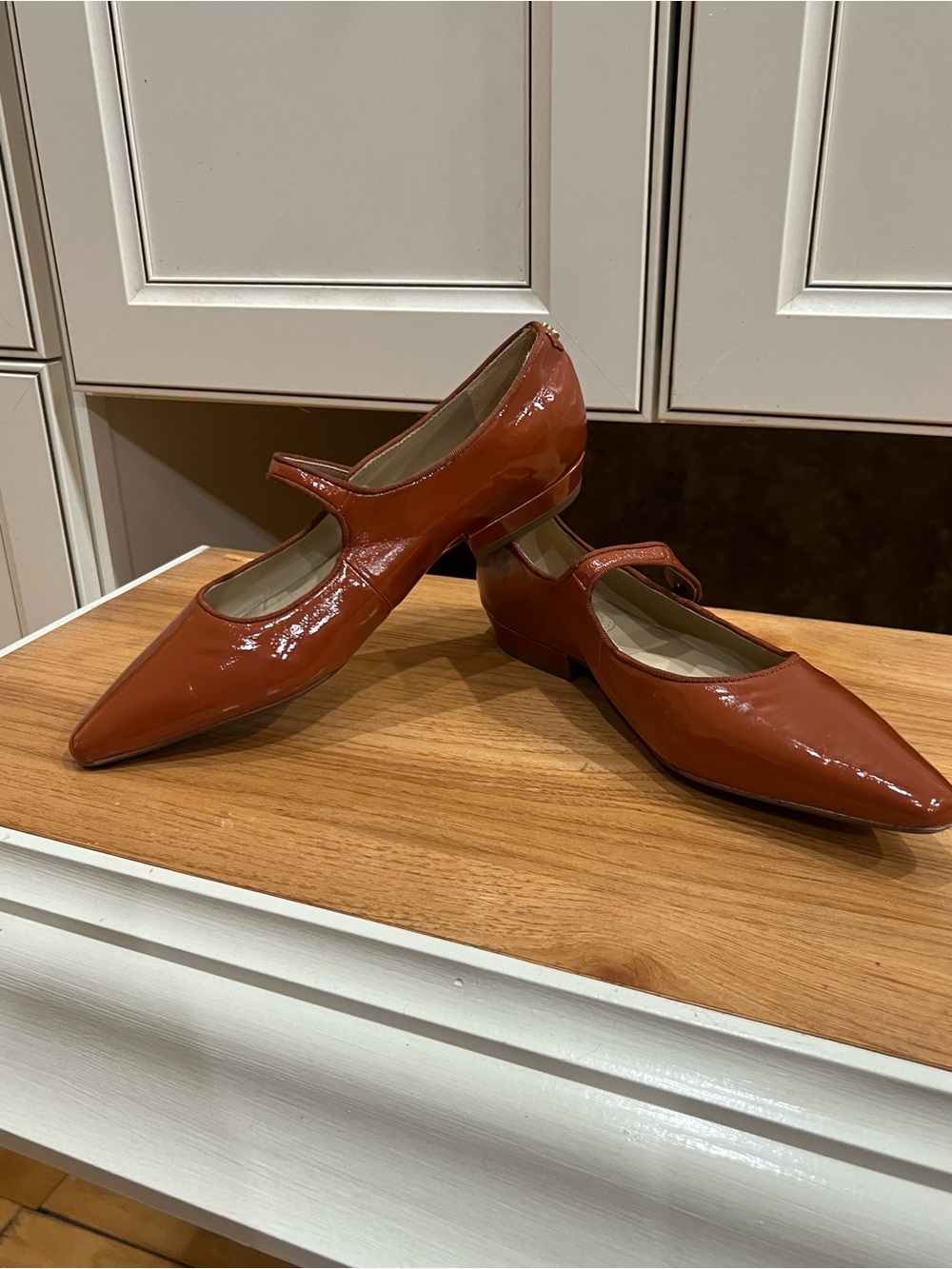 Sam Edelman Jene Mary Jane Leather Flats in Copper - Picture 2 of 5